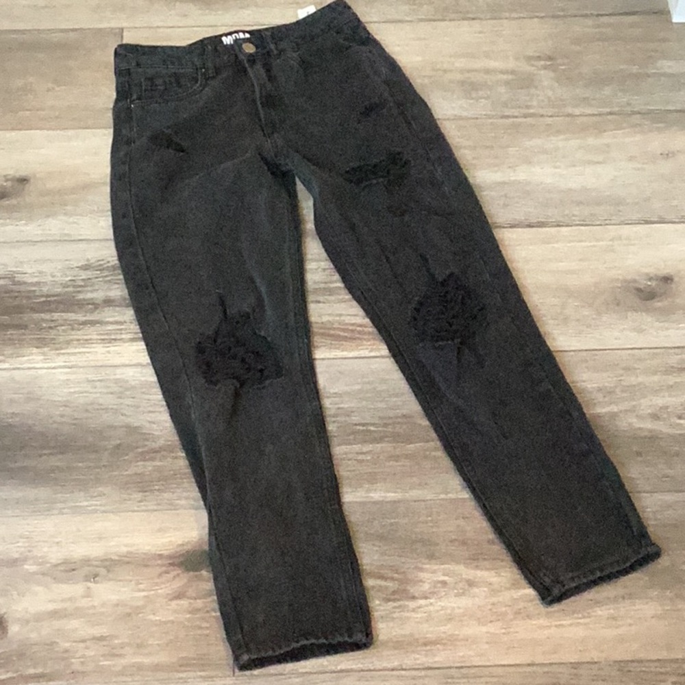 Black  high rise mom jean